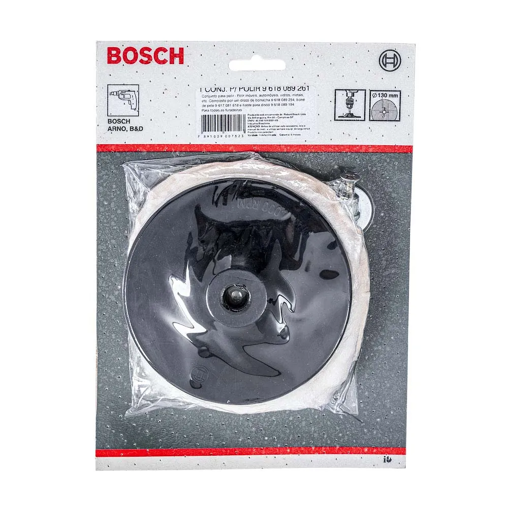 Kit p/poilr Bosch com prato de borracha, haste e boné pele