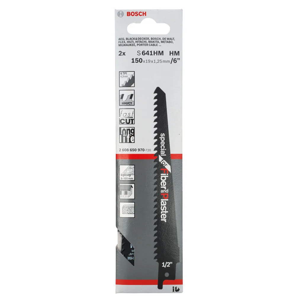 Lâmina de serra sabre Bosch Special Fiber&Plaster S641HM 2U