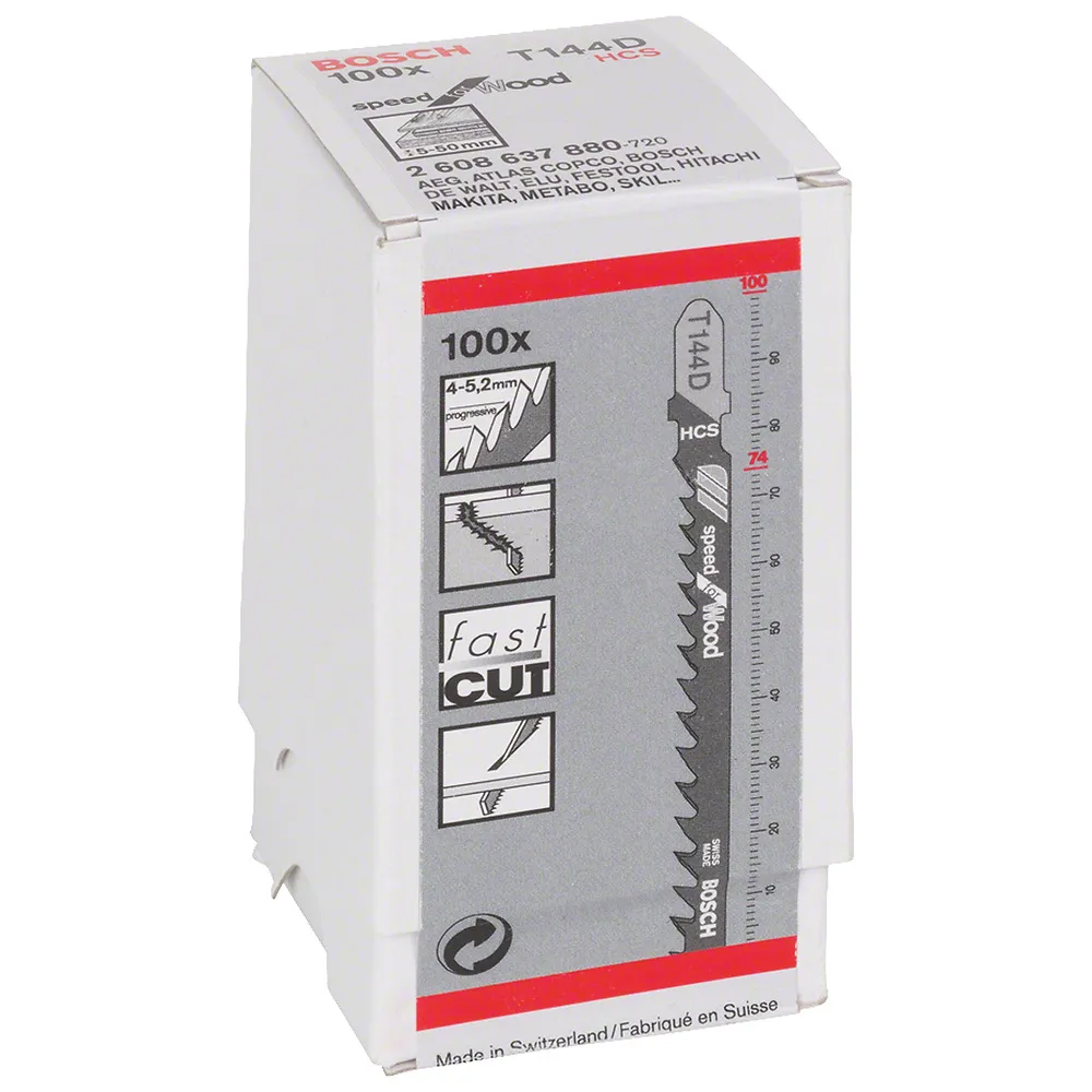 Lâmina serra tico tico Bosch T144D Speed for wood 100 peças