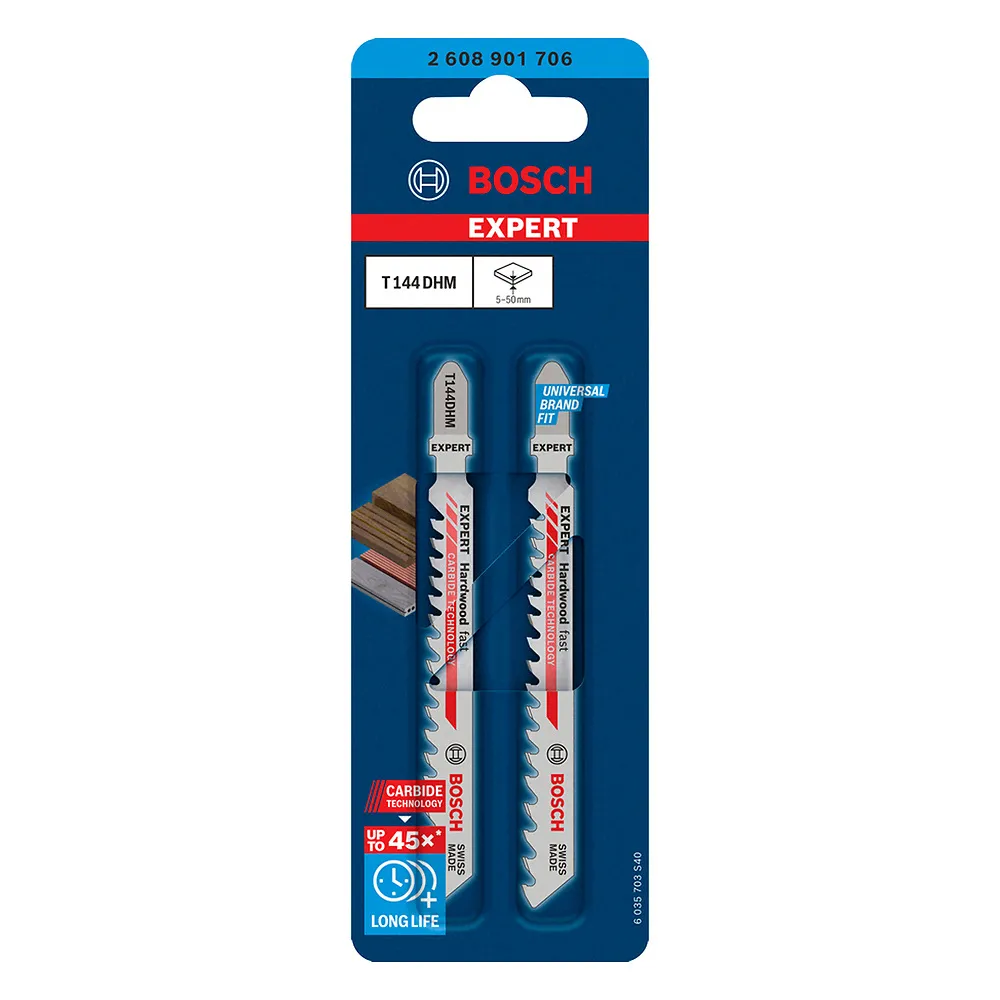 Lâmina serra ticotico Bosch EXPERT Hardwood Fast T144DHM 2pçs