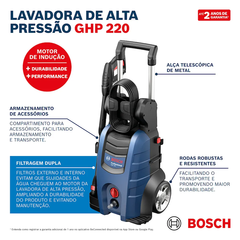 Lavadora de Alta Pressão Bosch GHP 220 2200 PSI 2100W 220V