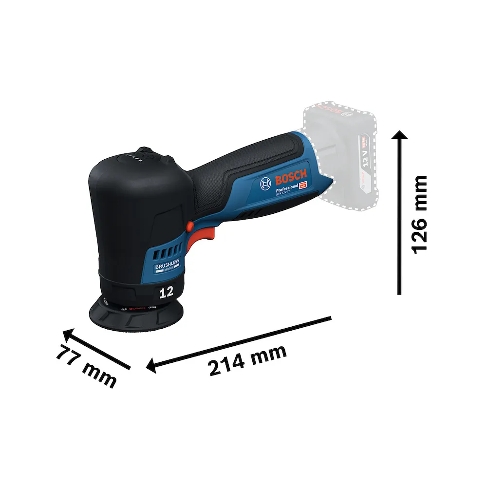 Lixadeira a bateria Bosch GEX 12V-77 Brushless sem bateria