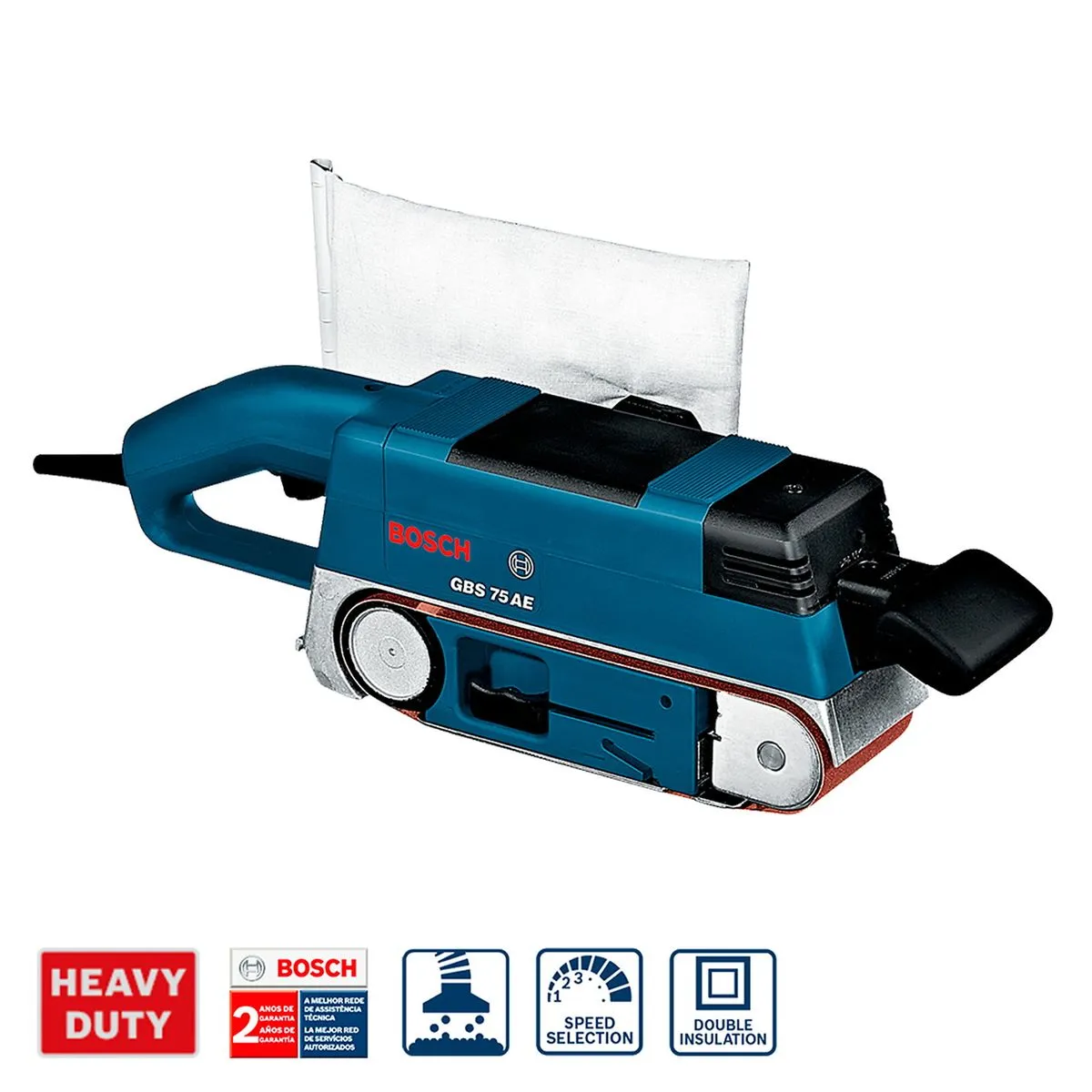 Lixadeira de cinta Bosch GBS 75 AE 750W coletor de pó