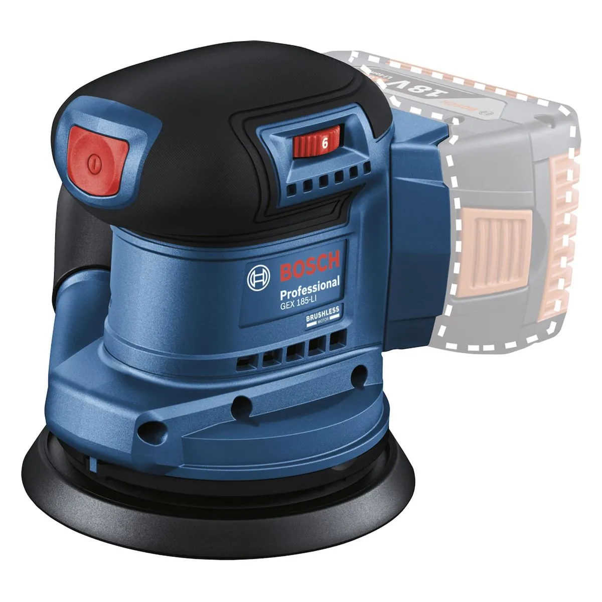Lixadeira roto orbital Bosch GEX 185-LI 18V Sem bateria