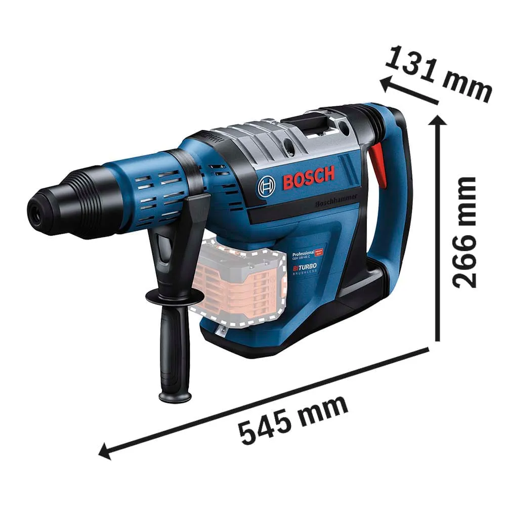 Martelete Bosch GBH 18V-45 C BITURBO Brushless em maleta Sem bateria
