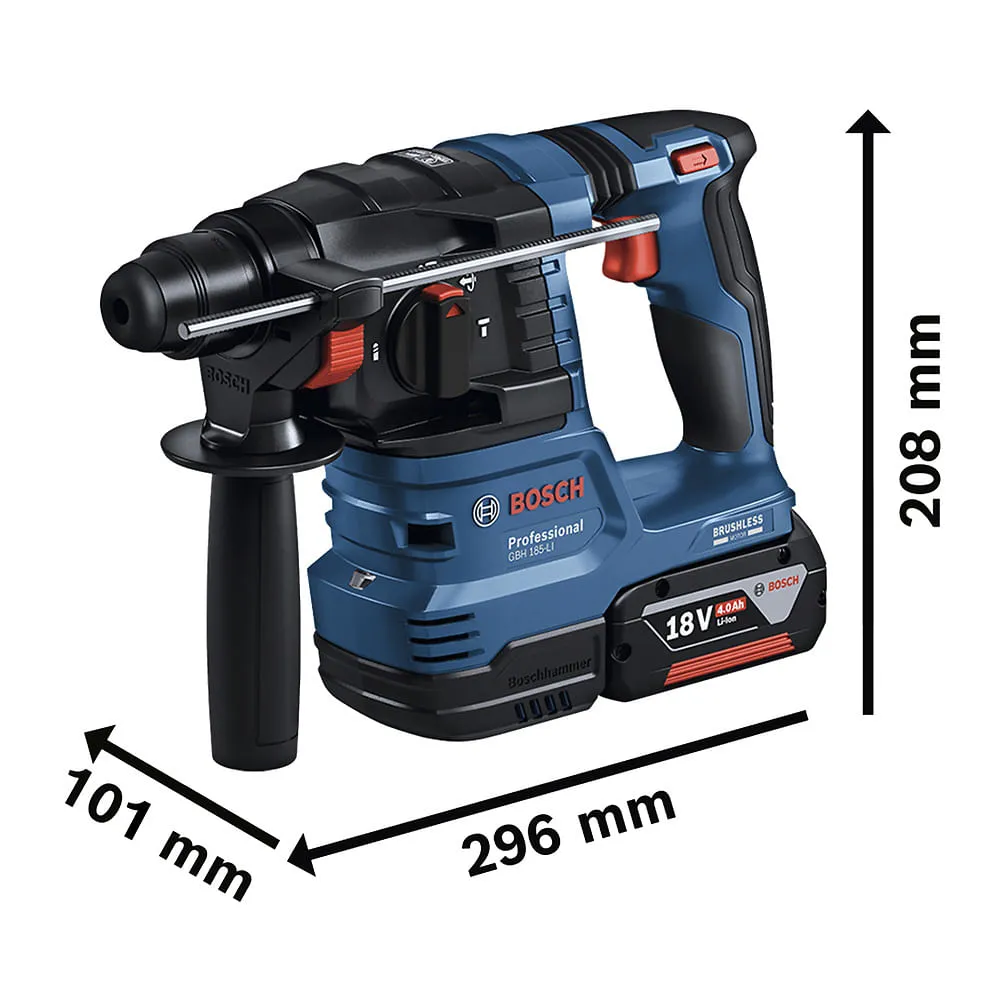 Martelete rompedor Bosch GBH 185-LI 18V 2 baterias em maleta