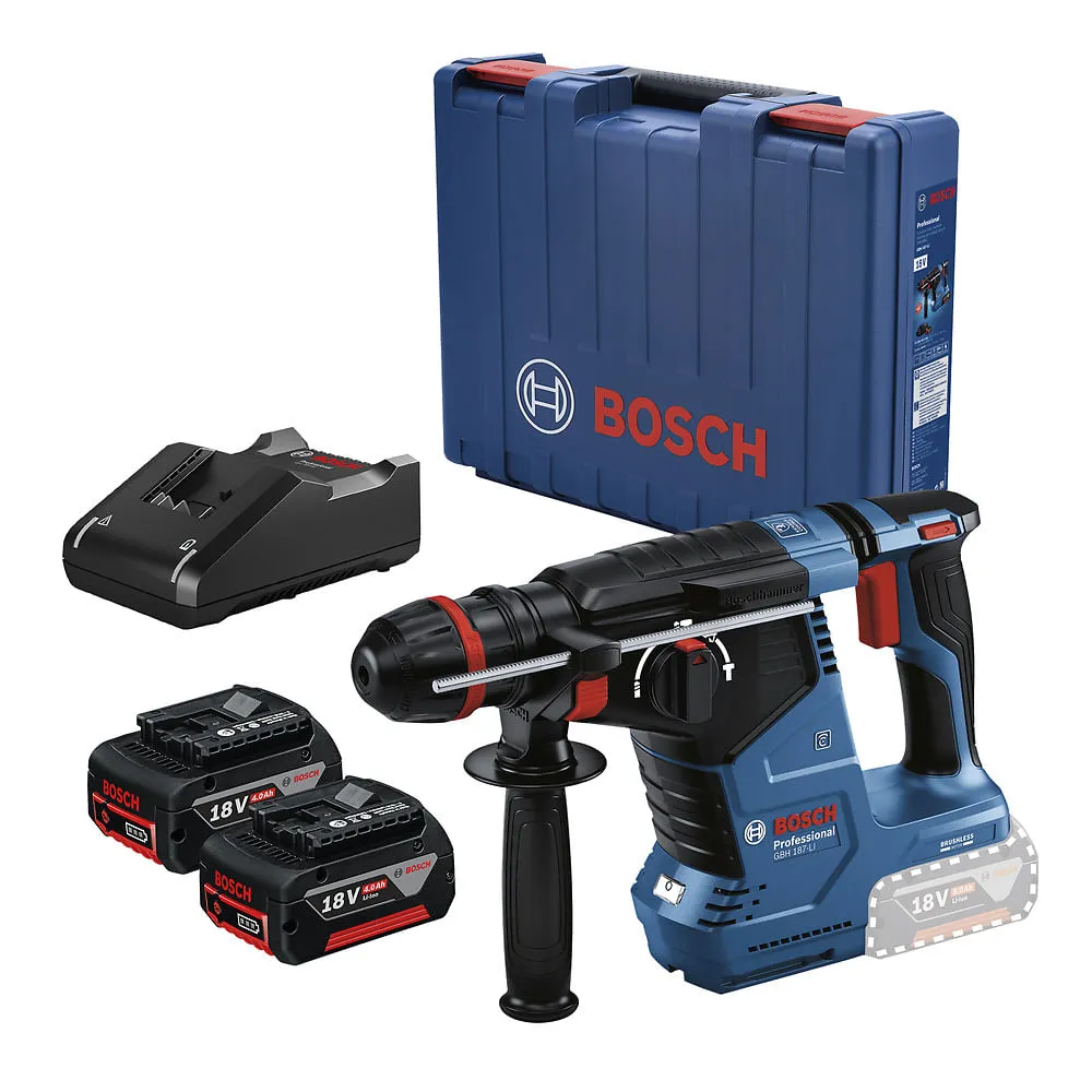 Martelete rompedor Bosch GBH 187-LI 18V 2 baterias em maleta