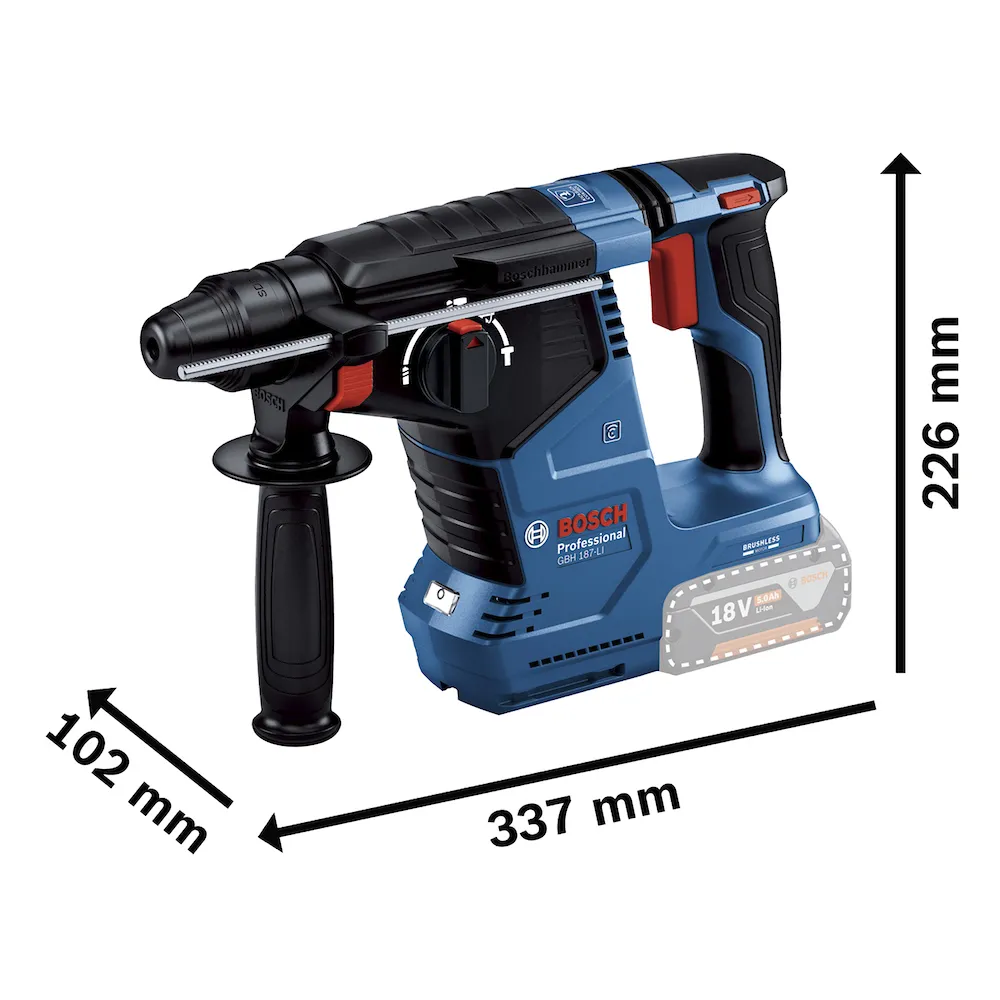 Martelete rompedor Bosch GBH 187-LI 18V Brushless Sem bateria