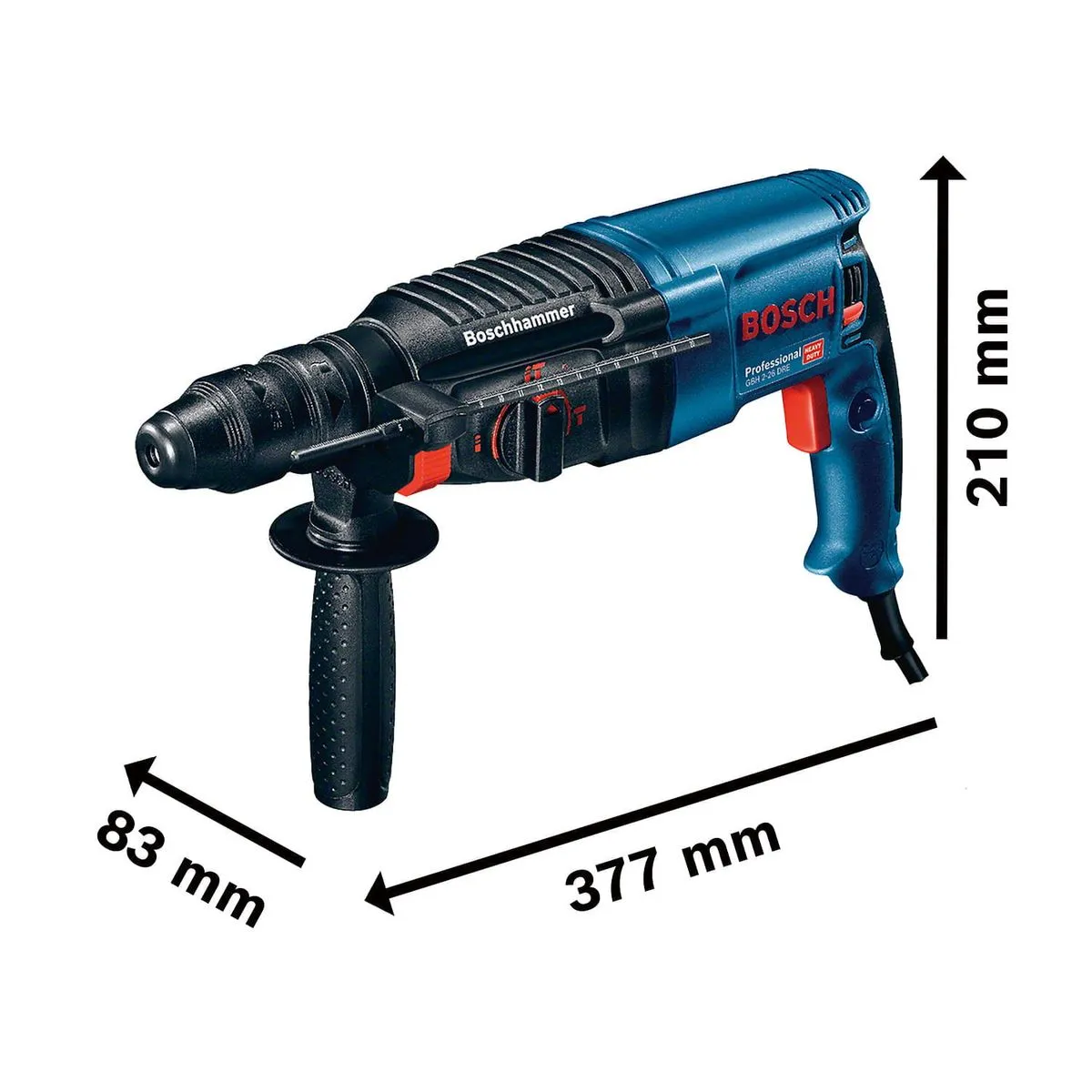 Martelete rompedor Bosch GBH 2-26 DRE, 800W em maleta
