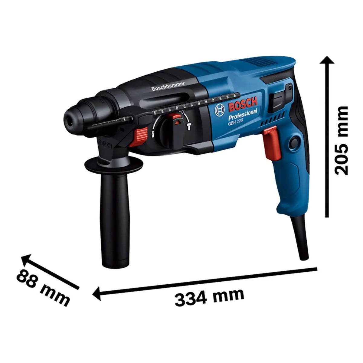 Martelo rompedor Bosch GBH 220 720W em maleta