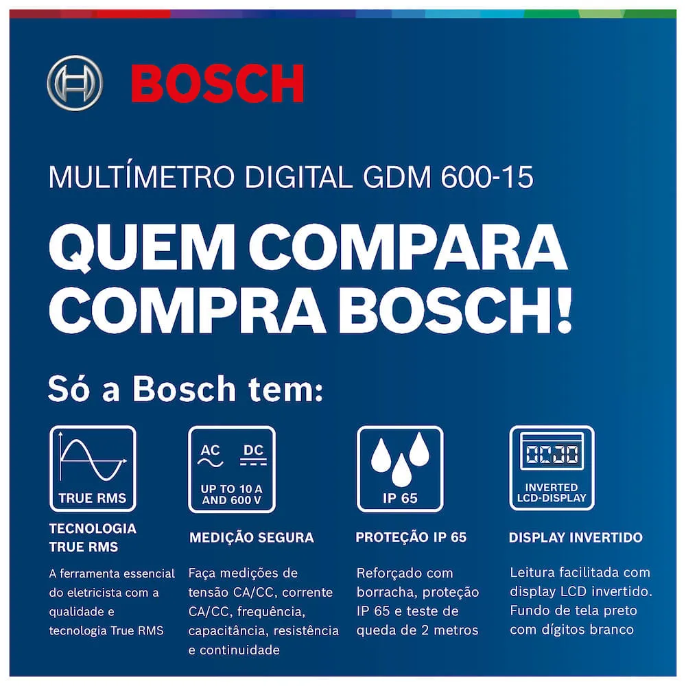 Multímetro Digital TRMS Bosch GDM 600-15