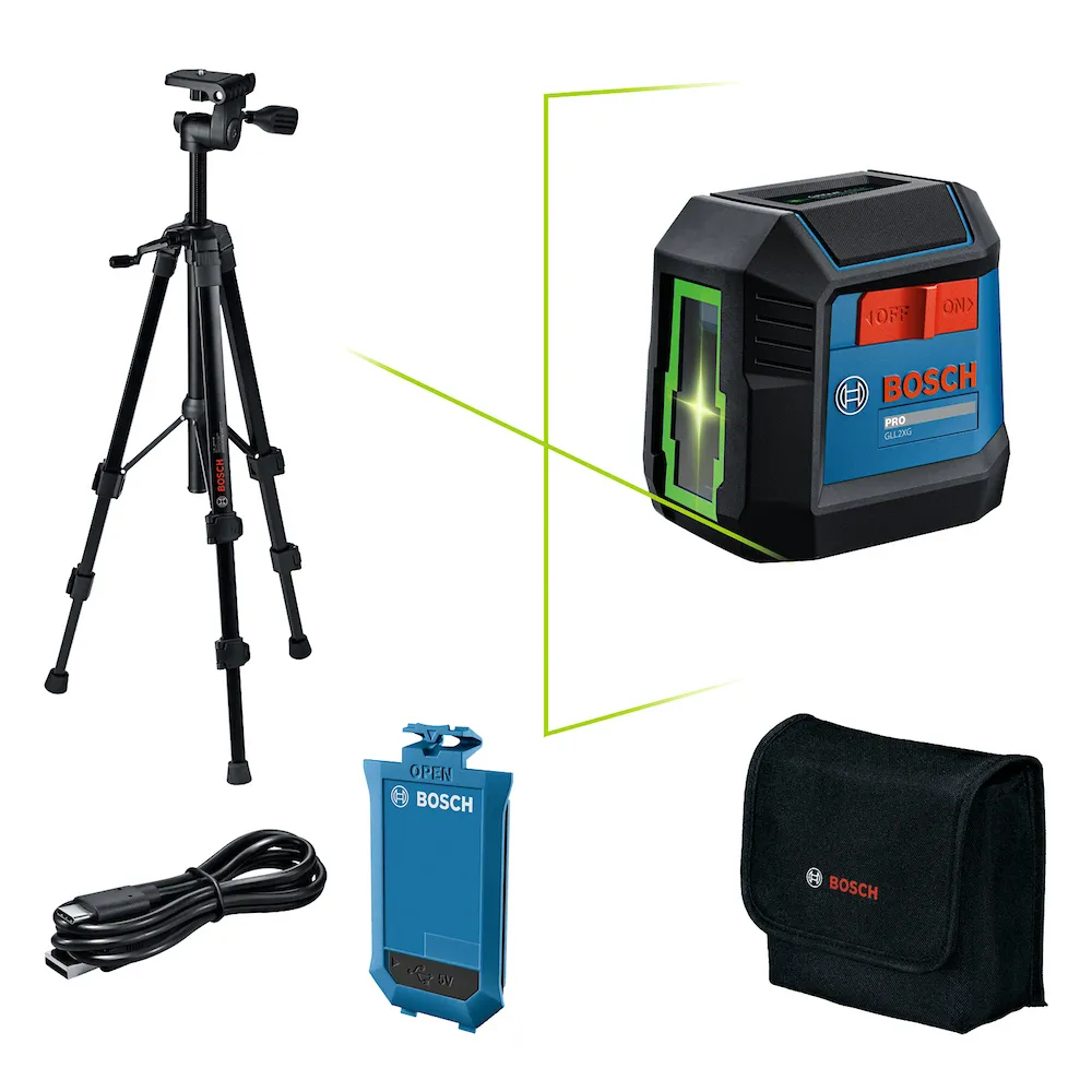 Nível Laser de linhas verdes Bosch GLL2XG LI + BT120