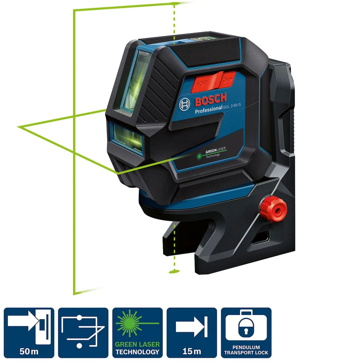 Nível a laser Bosch GCL 2-50 G 50 metros com pontos