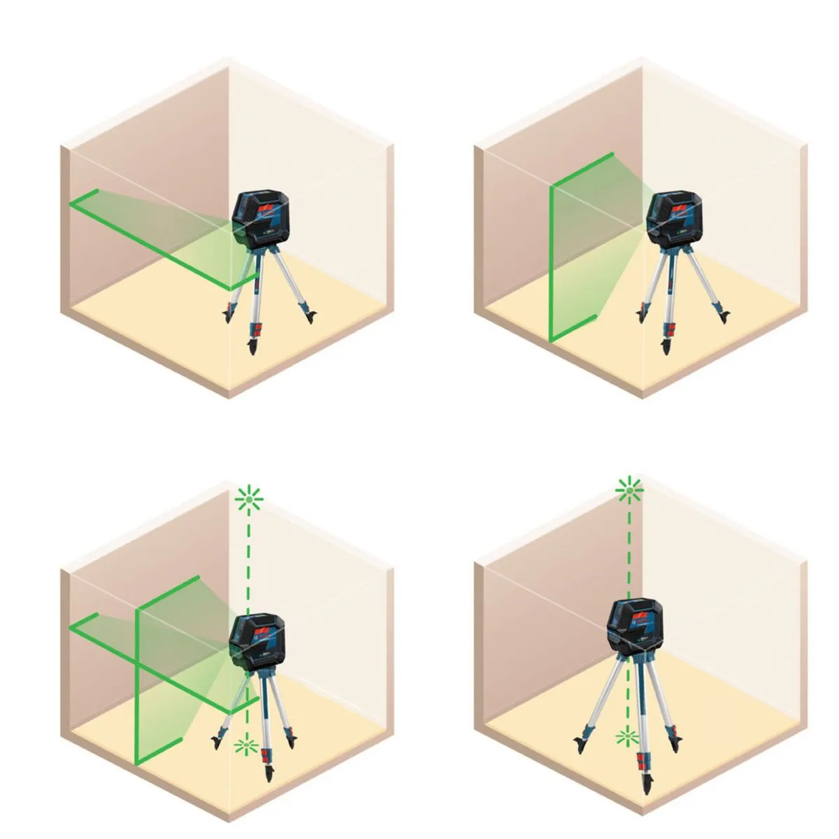 Nível a laser Bosch GCL 2-50 G 50 metros com pontos