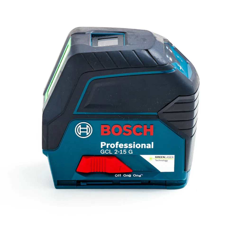 Nível a laser verde Bosch GCL 2-15 G 15m, suporte e maleta