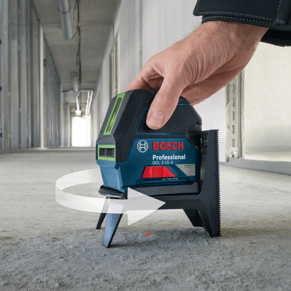 Nível a laser verde Bosch GCL 2-15 G 15m, suporte e maleta