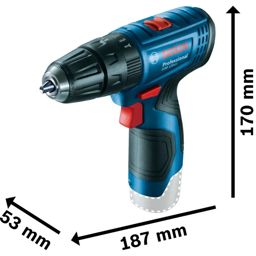 Parafusadeira Furadeira Bosch GSB 120-LI 12V 1 bateria e maleta