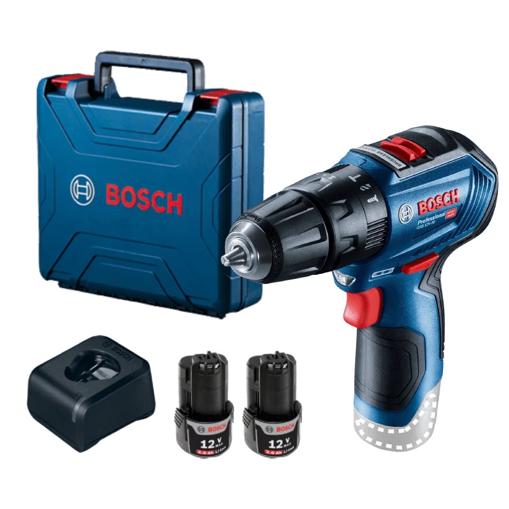 Parafusadeira Furadeira Bosch GSB 12V-30 12V 2 bat e maleta