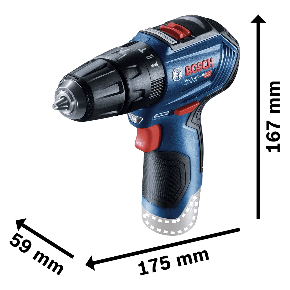 Parafusadeira Furadeira Bosch GSB 12V-30 12V 2 bat e maleta