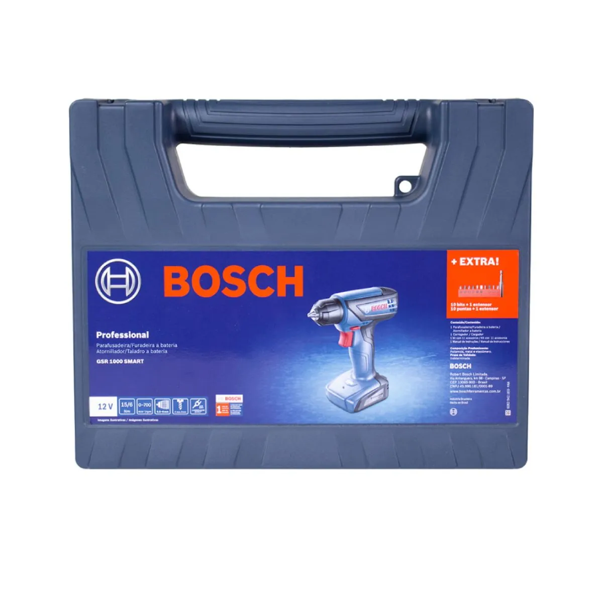 Parafusadeira Furadeira Bosch GSR 1000 Smart 12V 32 bits e maleta