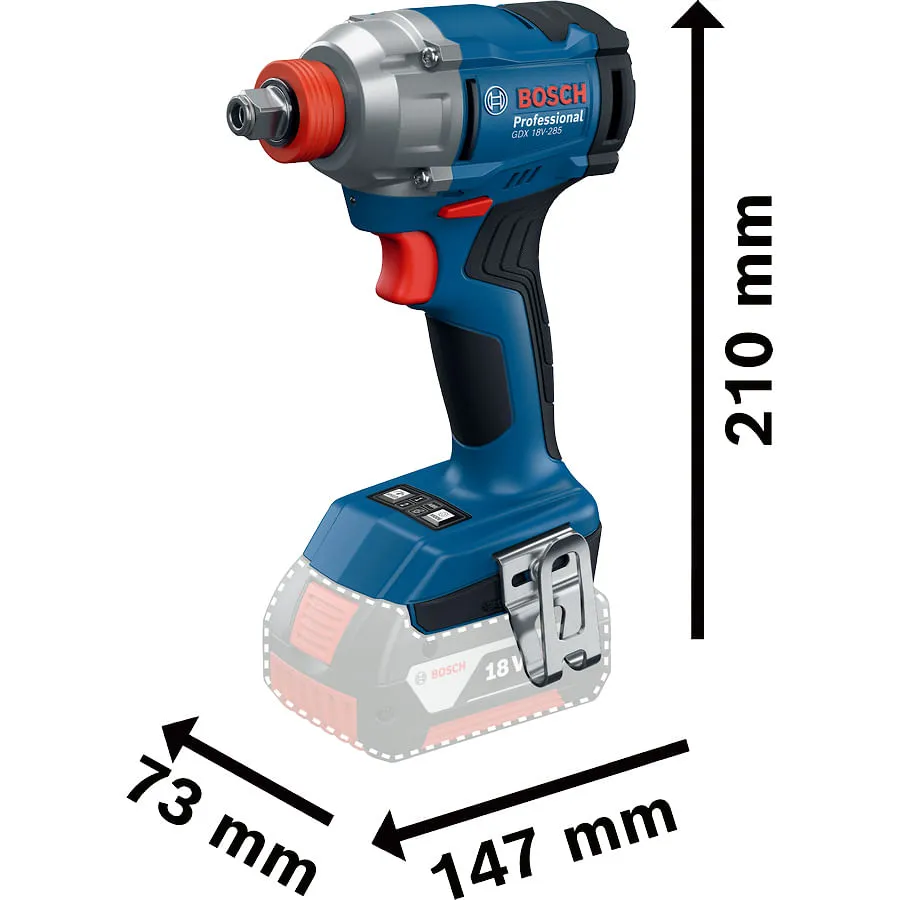 Parafusadeira e chave de impacto Bosch GDX 18V-285 285Nm 2800rpm 2B+MAL