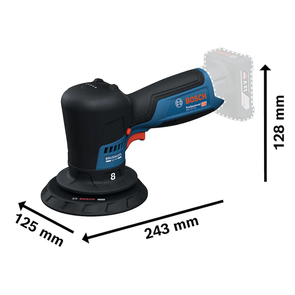 Politriz Roto-orbital à bateria Bosch GPX 12V-125 sem bat
