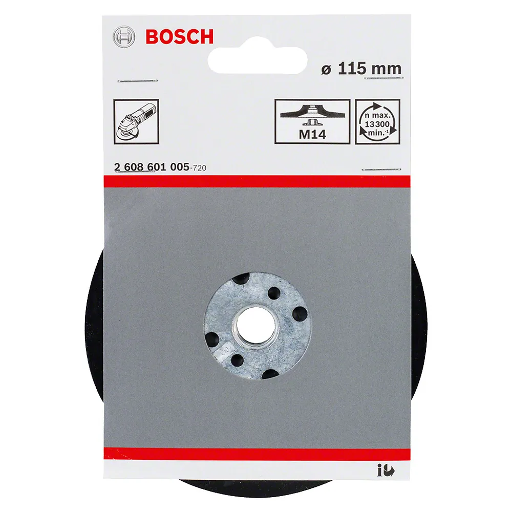 Prato de Borracha p/Disco de Fibra com porca Bosch M14 115mm