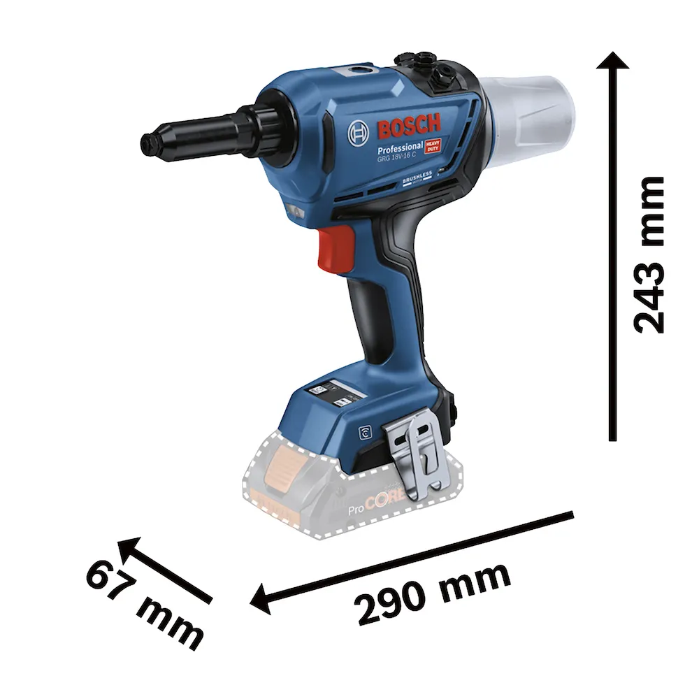 Rebitador Bosch GRG 18V-16 C Brushless Sem bateria