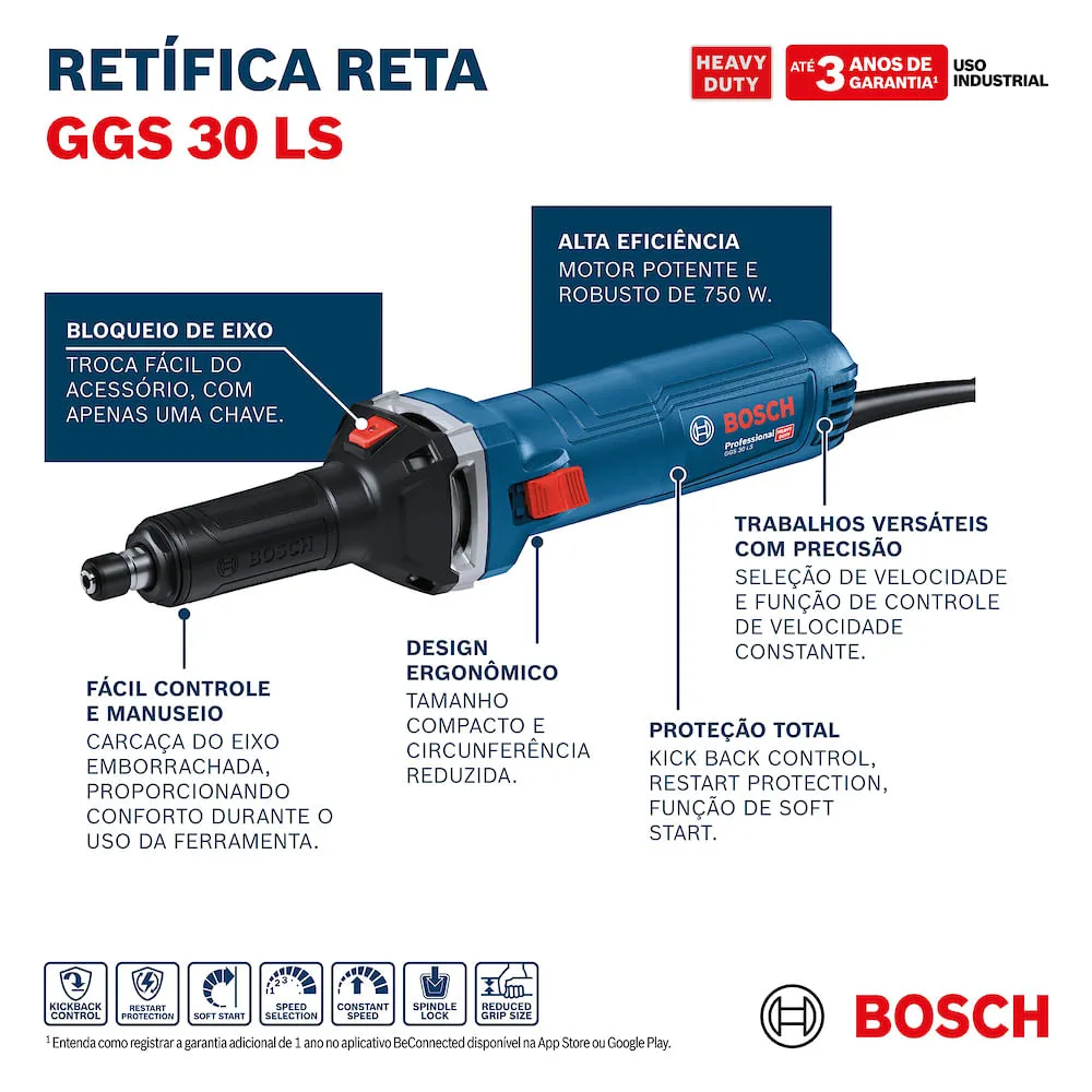 Retífica reta Bosch GGS 30 LS 220V 750W