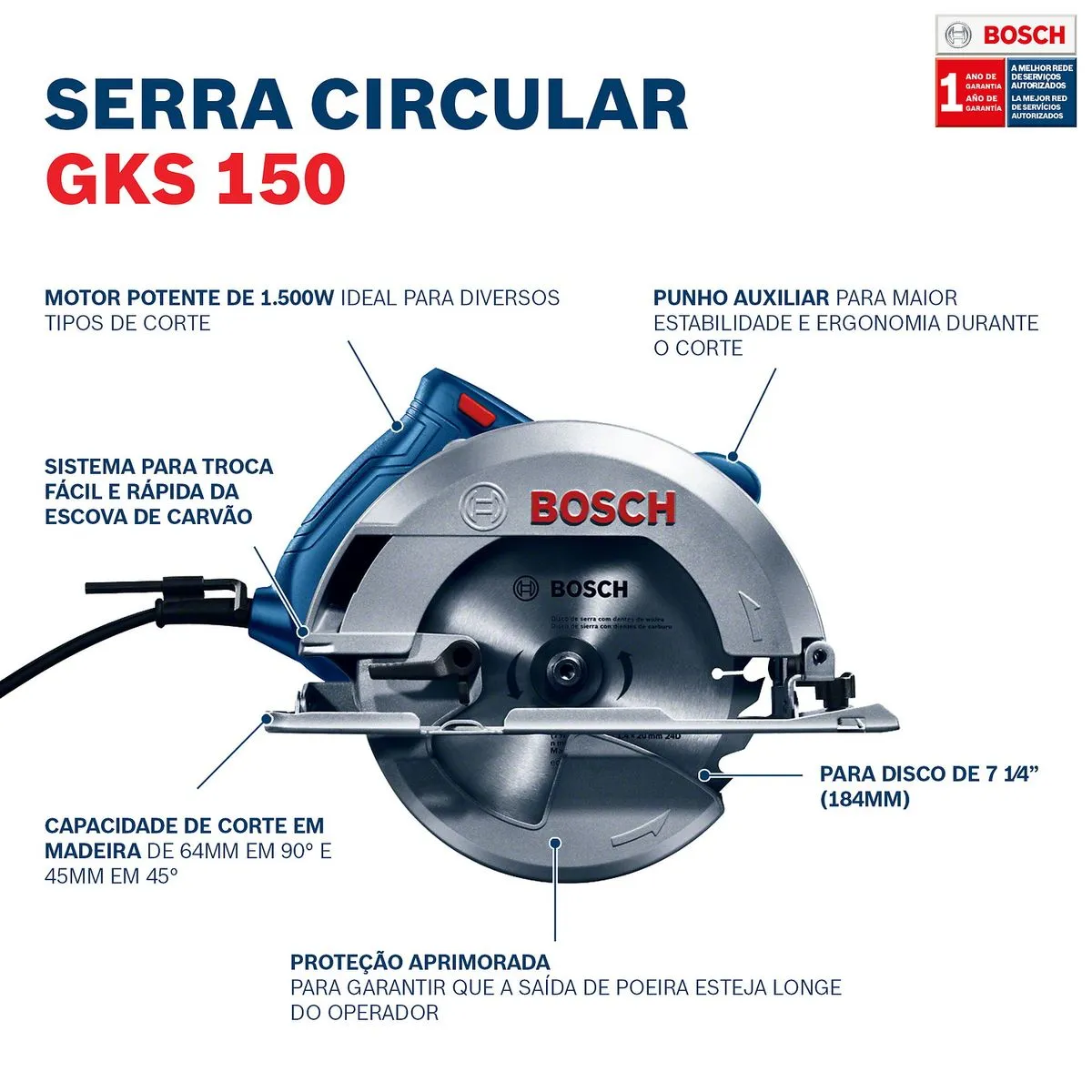 Serra Circular Bosch GKS 150 1500W