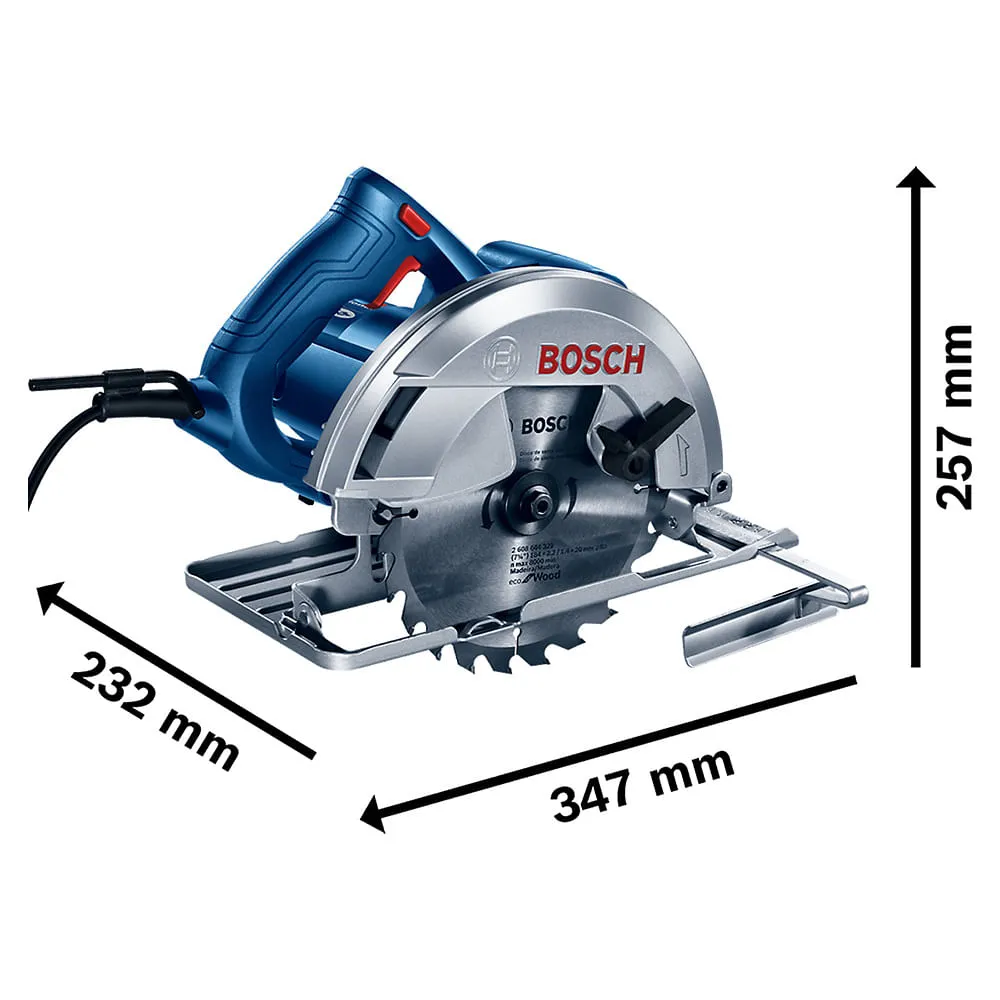 Serra Circular Bosch GKS 150 1500W + Bolsa, disco e guia