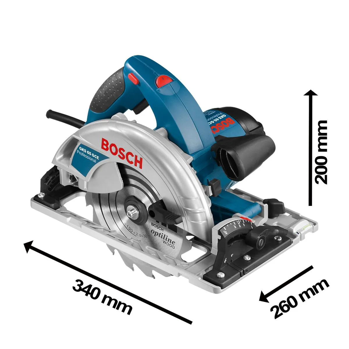 Serra Circular Bosch GKS 65 GCE 1800W 220V 1 Disco e Guia