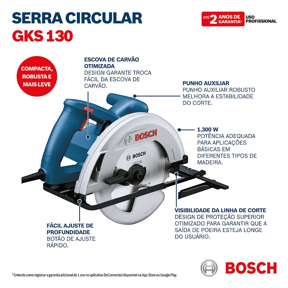 Serra circular Bosch GKS 130 + 1 disco de corte