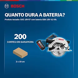 Serra circular Bosch GKS 18V-57 com disco Sem bateria