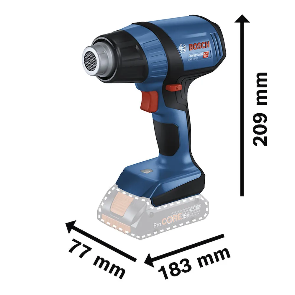 Soprador térmico Bosch GHG 18V-50 Sem bateria