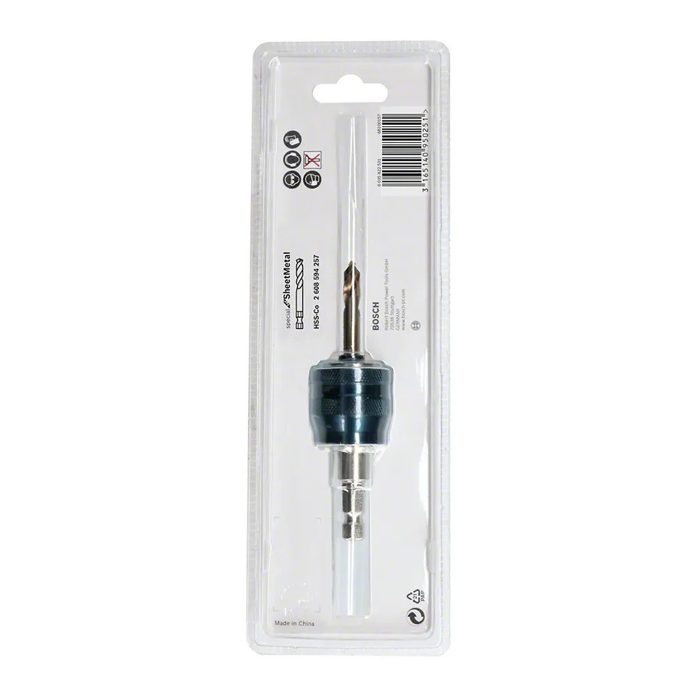 Suporte de troca rápida para serra copo PowerChange Plus hex 8,7 mm com broca para metal HSS-Co Ø 7,15x65 mm